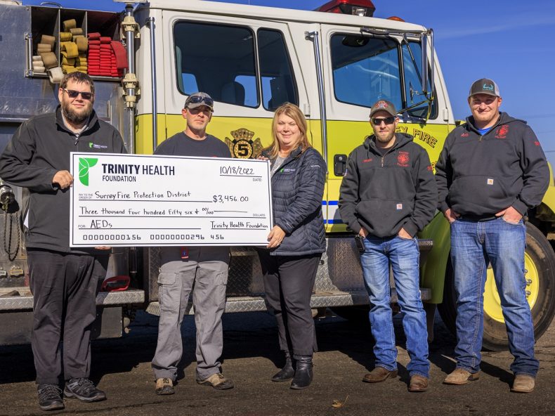 Foundation Presents Surrey with AED Grant Trinity Health