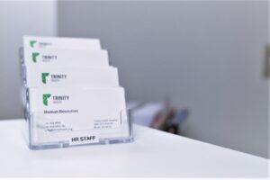 Card rack of Human Resources business cards
